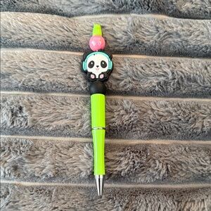 Panda Themed Green and Pink Pen
